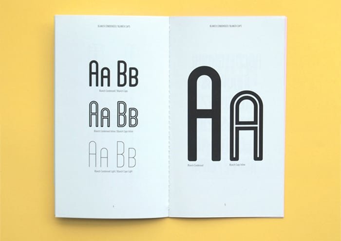 Blanch is a rounded typeface which looks cool with an in-line style ...