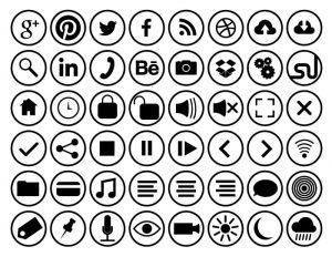 Flat circle icons