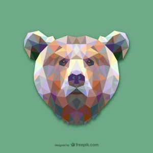 Vector geometric animals: bear