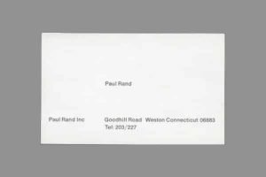 Paul Rand Business Card