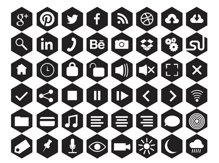 Free Hexagonal Icons (SVG + PNG)