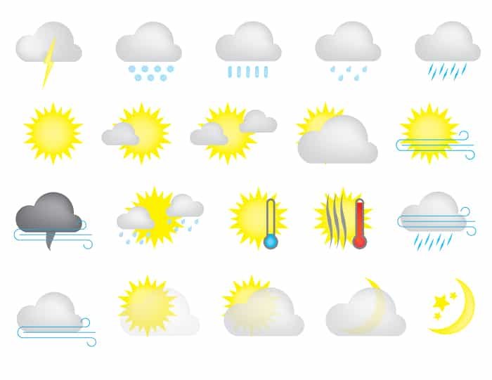 Free Weather Icons (Flat + Dimensional)