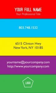 business card template back