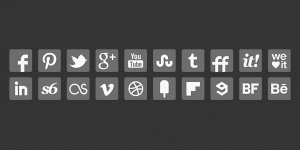 social media icons gray icons set 600