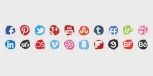 social media icons spray colour icons set