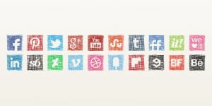 social media icons pen sketch icons set11