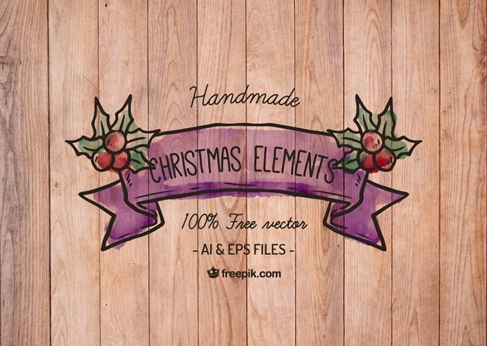 Free Handmade Christmas Elements