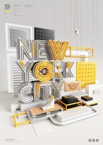 New York City 3D typography
