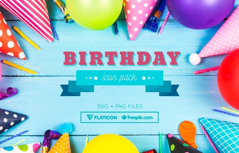 Download a collection of free birthday icons (PNG & SVG formats)