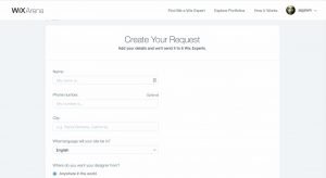 wix arena designer request form